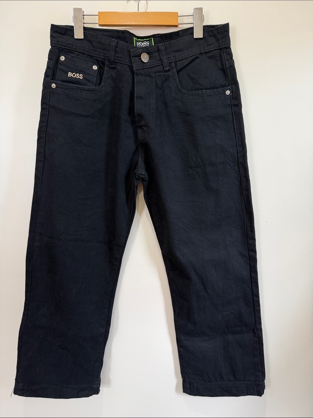 🆕 NWT Boss Men's Black Cashmere Touch Straight Fit Jeans - Classic Black